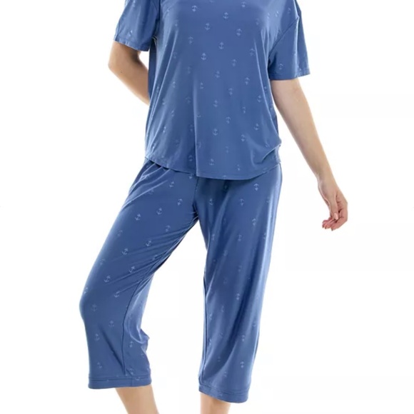 Roudelain Women's 2-Pc. Cropped Anchor-Print Pajamas Set - Little Anchors - Picture 4 of 4